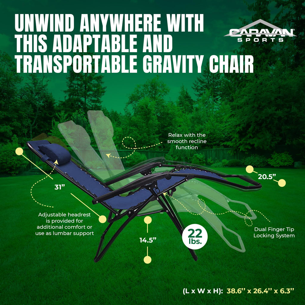 Blue 2 Pack Zero Gravity Folding Recliner Lounge Chair C72716