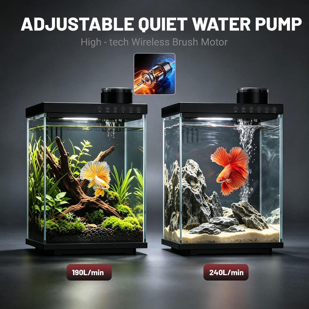 4 Gallon Ultra-Clear Glass Aquarium Kit with Auto Feeder N1123