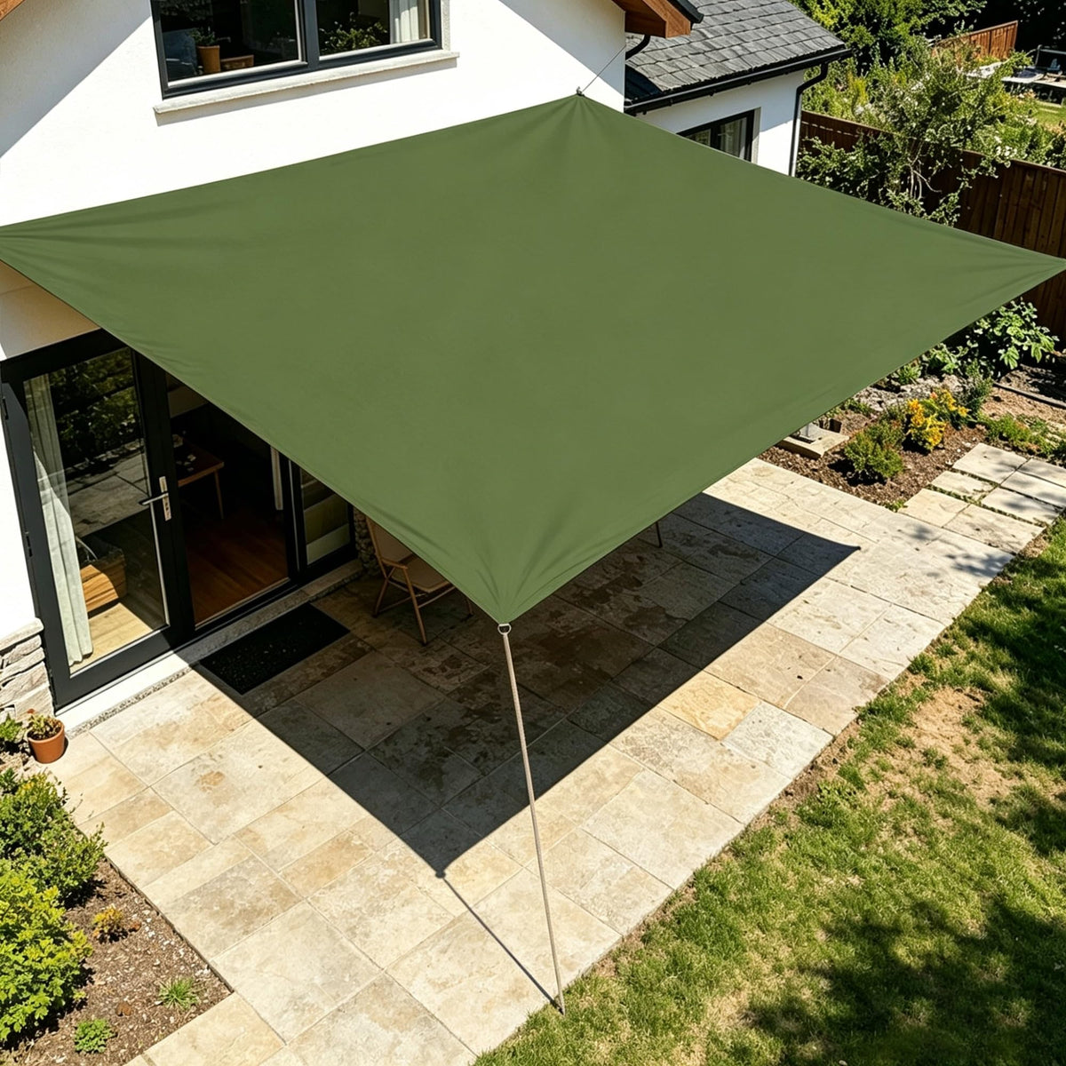 Waterproof Heavy-Duty Rectangle Sun Shade Sail with Rope J6839
