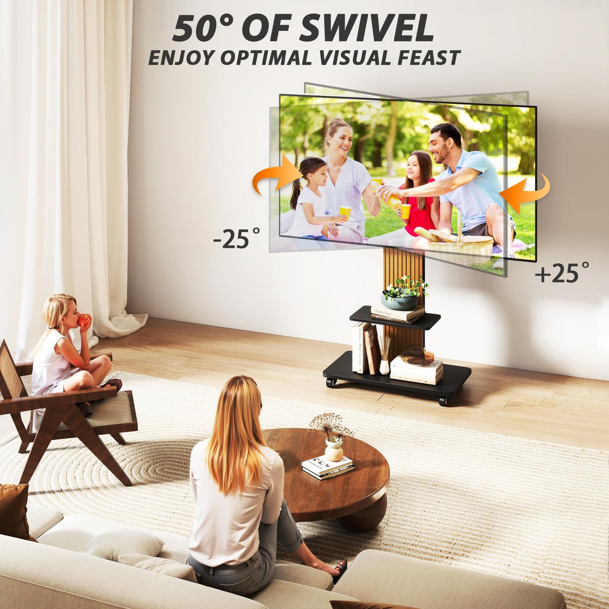 Heavy Duty Rolling TV Stand for 55-100 inch Large Screens U758283