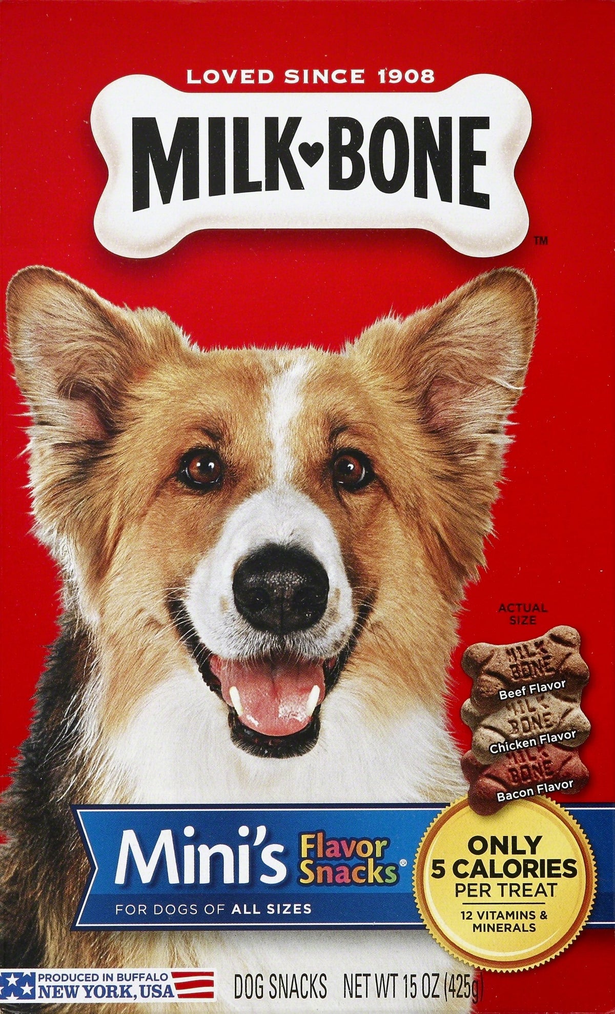 Mini's Flavor Snacks Dog Treats 15 Ounce Pack of 6 I591