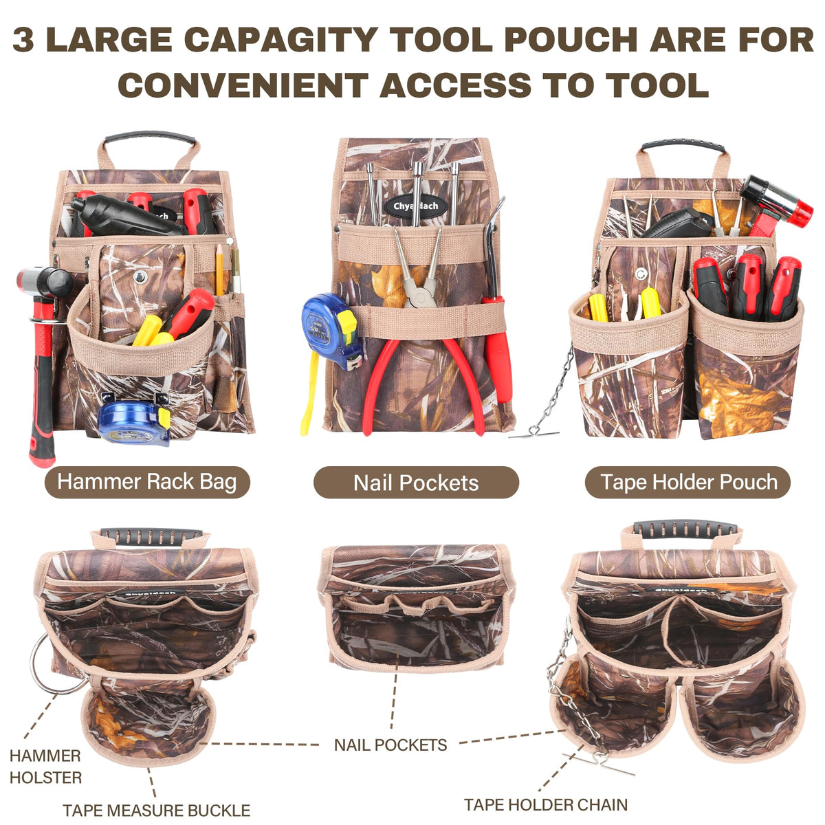 7-Piece Tool Belt Rig with 16 Pockets and Dual Hammer Loops Q51345